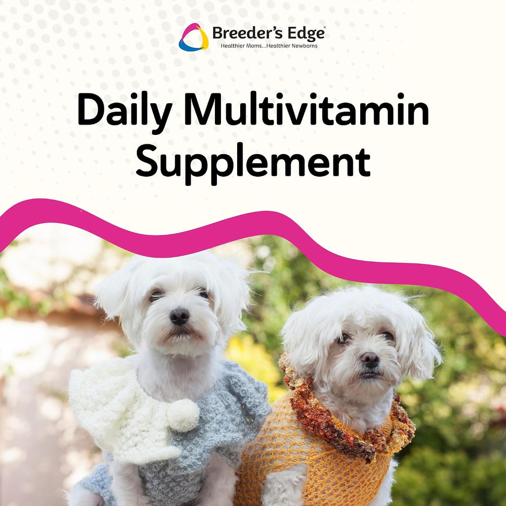 Breeder's Edge In Between for Her, Suplemento multivitamínico diario para perros y gatos reproductores, 90 comprimidos para gatos y perros pequeños