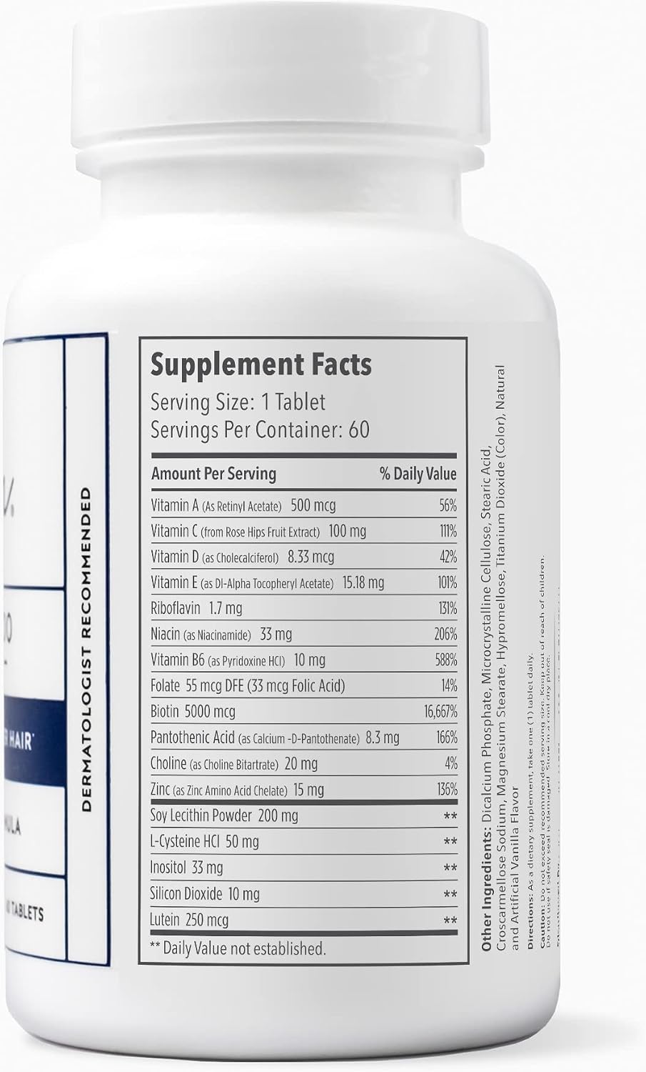 Elon Matrix 5000 Multivitamínico Completo – Cabello, Piel y Uñas – 5000 mcg de Biotina (60 Días)