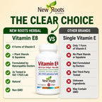 New Roots Herbal Vitamina E 400 UI con 8 Tocoferoles y Tocotrienoles, 120 Cápsulas Blandas