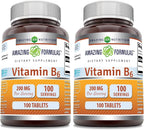 Amazing Formulas Vitamina B6 Piridoxina 200mg 100 Comprimidos