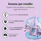 Lemme Irish Sea Moss Orgánico Gotas Líquidas con Vitamina D3 y Biotina, 30 ml