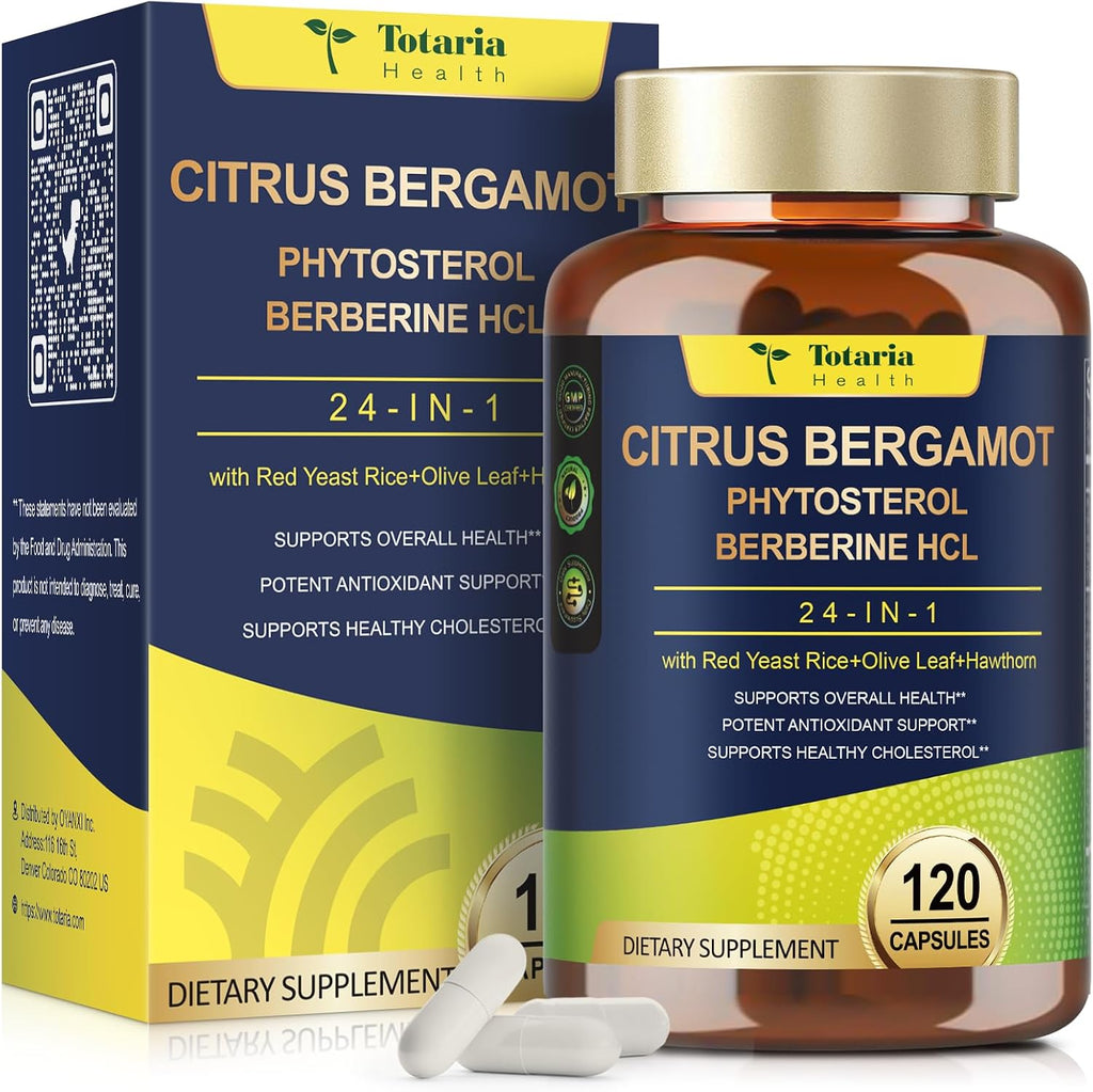 Citrus Bergamot de Totaria - Complemento con Esteroles Vegetales y Berberina, 120 Cápsulas