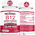Nextdia Vitamina B12 10.000 mcg Metilcobalamina Sublingual - 180 Comprimidos Sabor Fresa