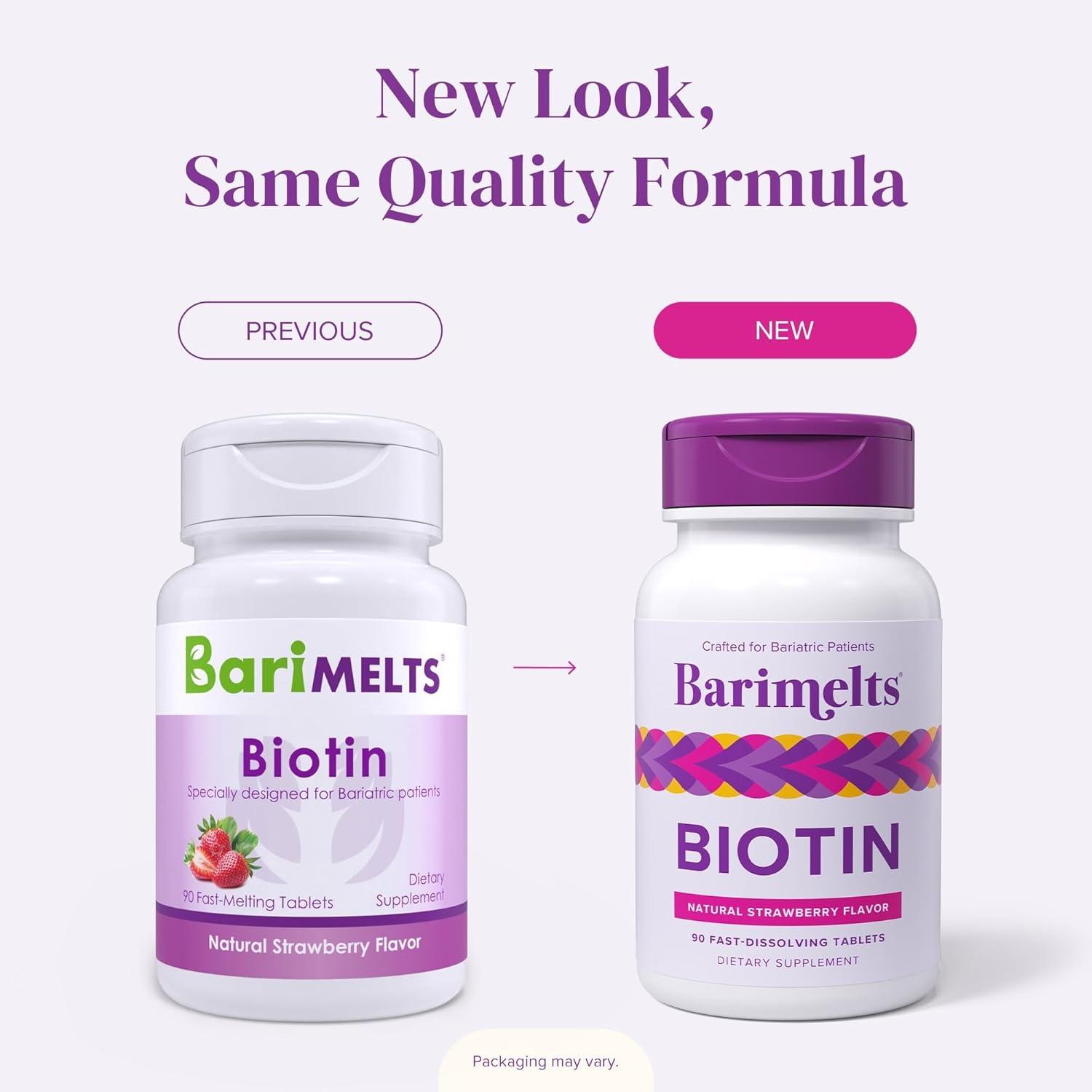 BariMelts Biotin 5000mcg - 90 Comprimidos de Disolución Rápida, Sabor Fresa Natural