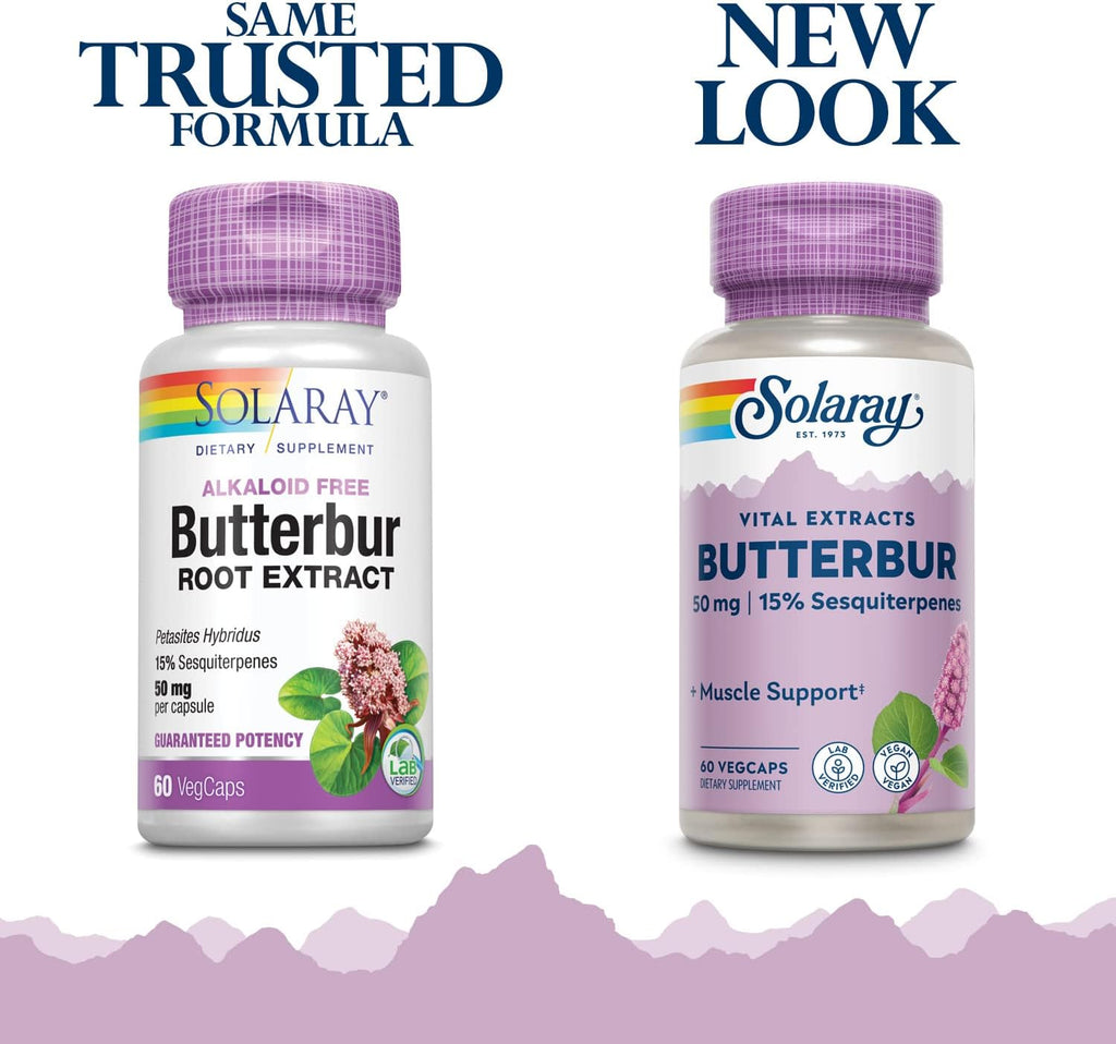 Solaray Butterbur Extract 50 mg 60 Cápsulas Vegetales (Paquete de 2)