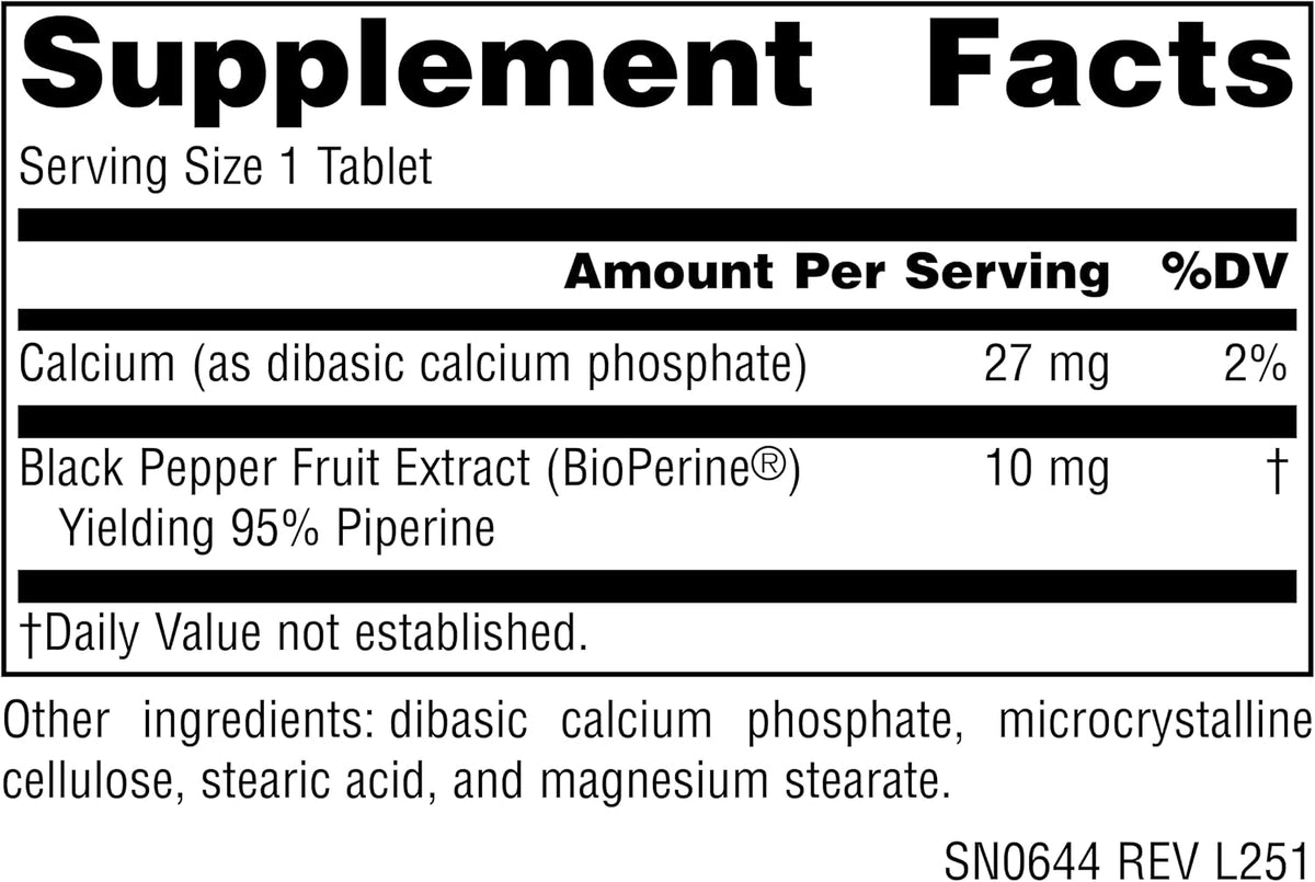 Source Naturals BioPerine - Extracto de fruto de pimienta negra, contribuye a la absorción de nutrientes 10 mg, 120 – Image 2