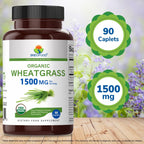 Hierba de Trigo Ecológica 1500mg, 45 Raciones, 90 Comprimidos Vegetarianos