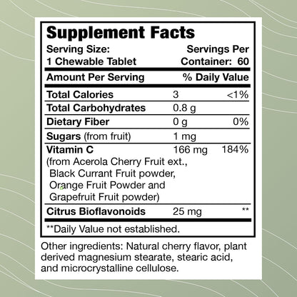 Optimal Health Systems Whole C Masticable | Vitamina C de Alimentos Integrales con Acerola, Naranja y Grosella Negra + – Image 2