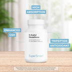 Supersmart S-Acetyl Glutathione 300mg/day (High Absorption) - Stable form of L-Glutathione Tripeptide - GSH Supplement | Non-GMO & Gluten Free - 90 Vegetable Capsules