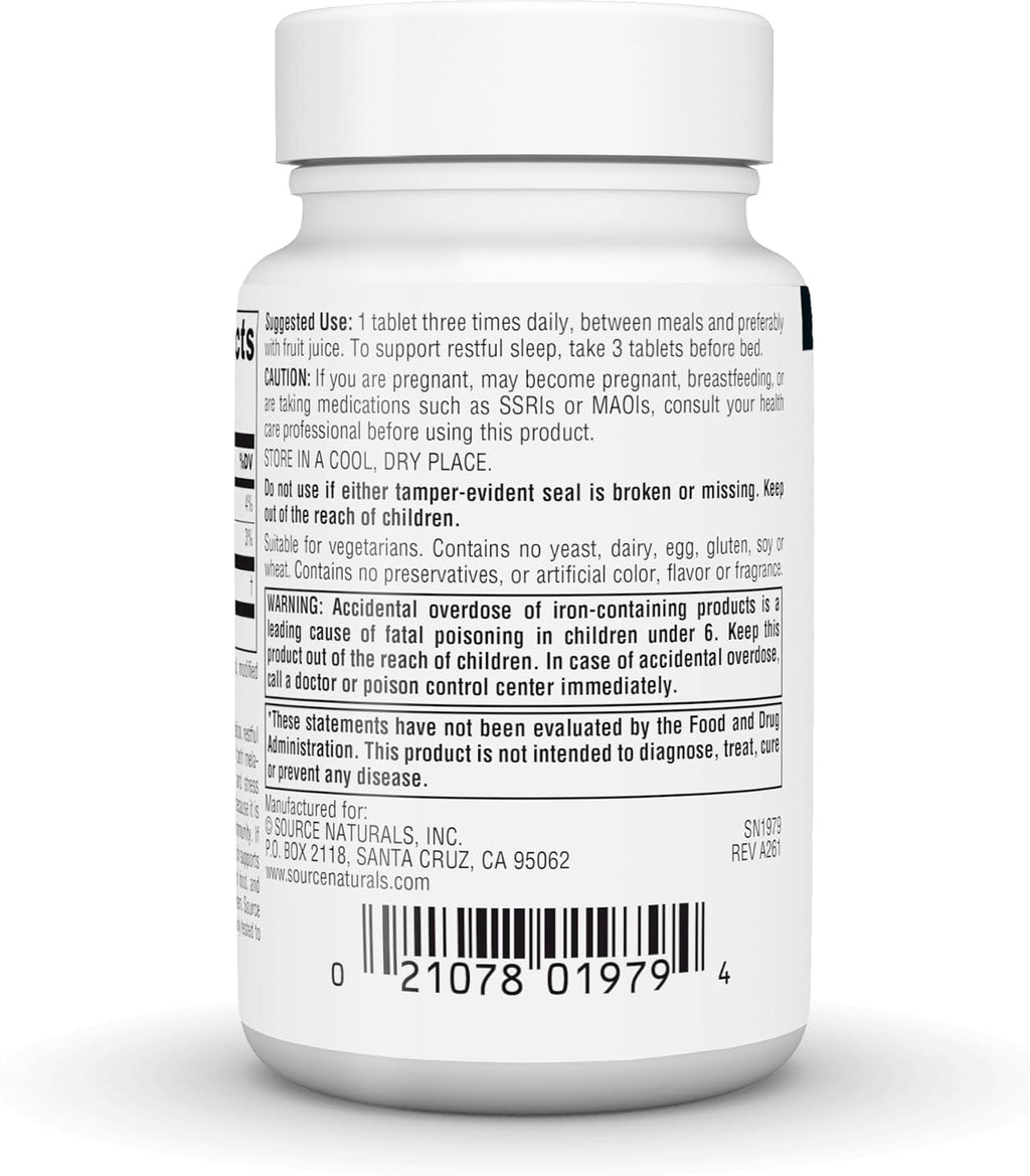 Source Naturals L-Tryptophan, 500 mg – 60 Tablets