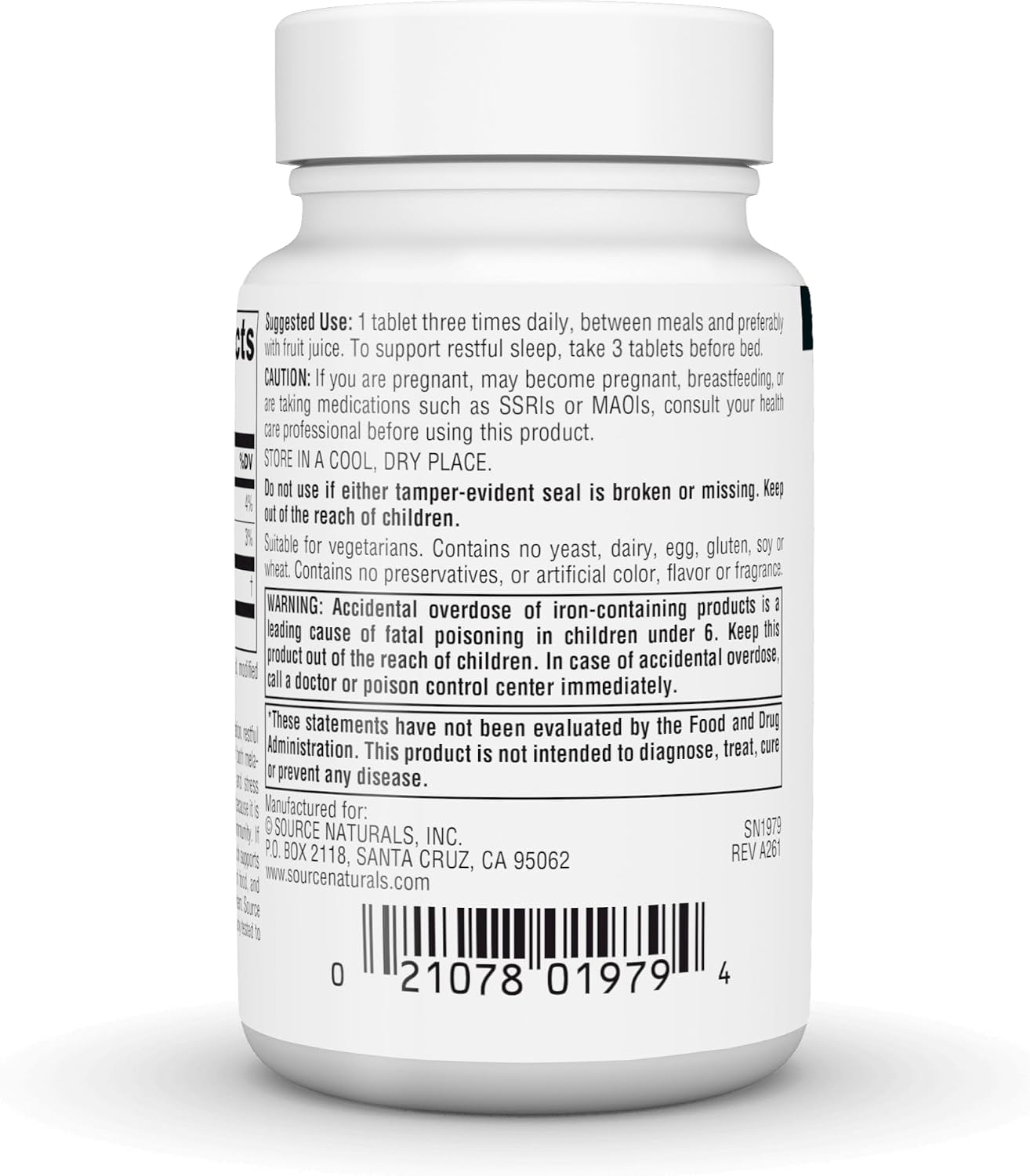 Source Naturals L-Tryptophan, 500 mg – 60 Tablets