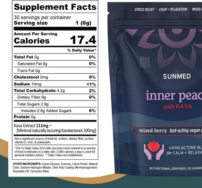 SUNMED Gominolas de Kava para el Estrés y la Calma Profunda | 100mg Kavalactonas | Vegano | Sabor Frutos Rojos – Image 5