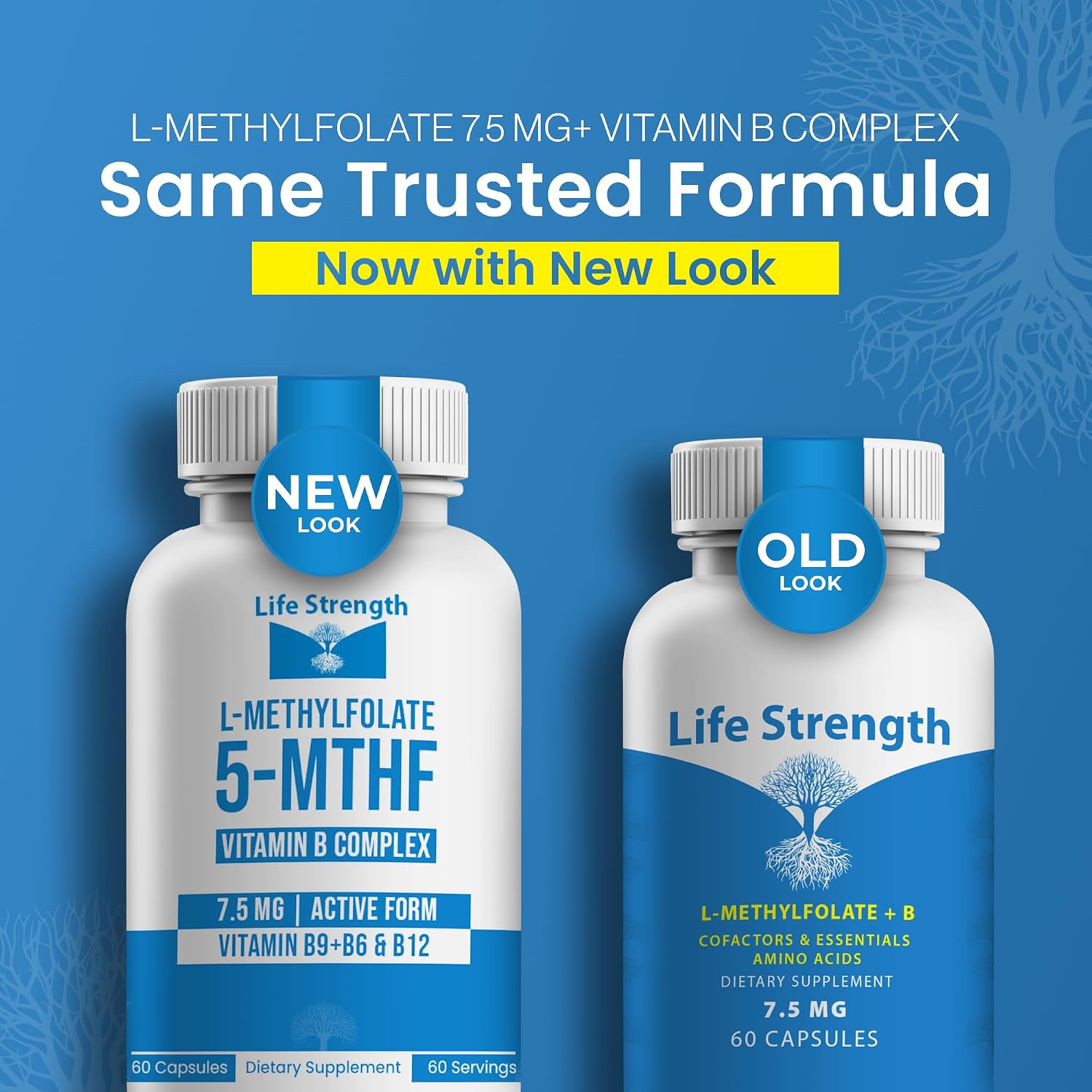 L-Metilfolato 7.5 mg + Complejo B - 5-MTHF, B6 y B12 Metilcobalamina - 60 Cápsulas - Fórmula Profesional