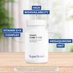 Supersmart Vitamina K2 MK-7 + Vitamina D3 (90 mcg/día) - 60 Cápsulas Blandas