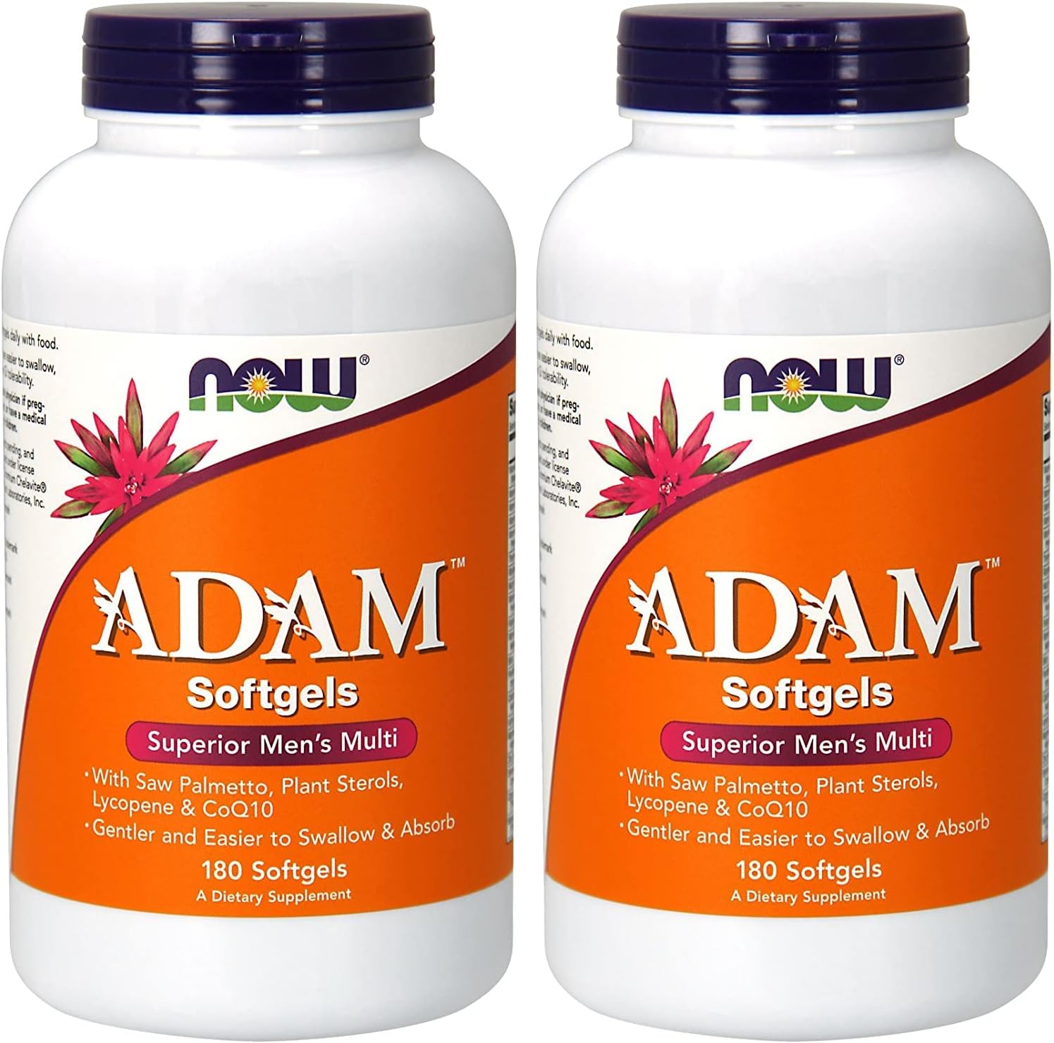 Now Foods ADAM Multivitamínico para Hombres, 180 Cápsulas Blandas (Paquete de 2)