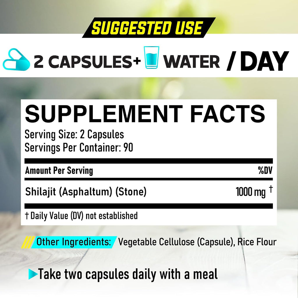 DEDICAD Shilajit 1000mg Cápsulas - 180 Comprimidos - Complemento de Shilajit del Himalaya