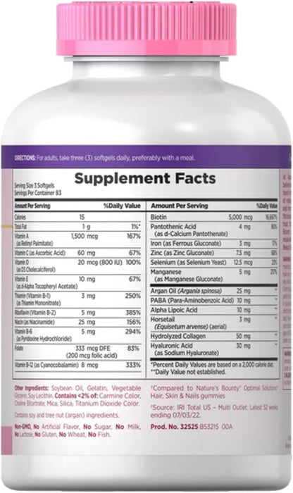 Nature's Bounty Biotina 5000 mcg - 250 – El mantenimiento de la piel en condiciones normales. – Image 5