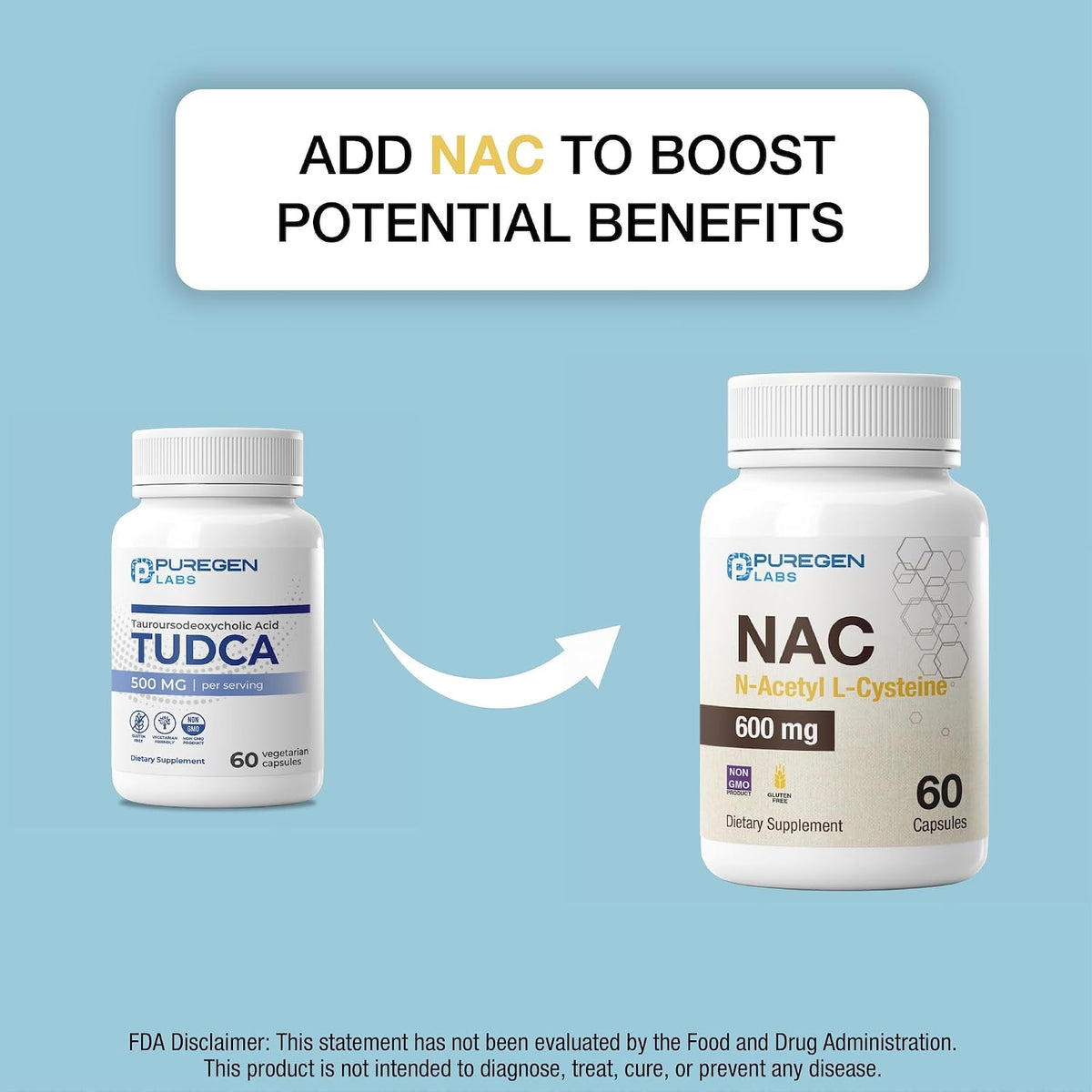 Puregen Labs TUDCA (Ácido Tauroursodesoxicólico) 500mg por dosis - Sales biliares para el hígado - Sin aditivos nocivos - No transgénico - Sin gluten - 60 cápsulas vegetarianas - görsel 8