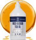 Aceite de Salmón Salvaje de Alaska y Abadejo para Perros - 64 oz (1.89 L) - Omega 3, EPA y DHA - Suplemento para Piel y Pelaje