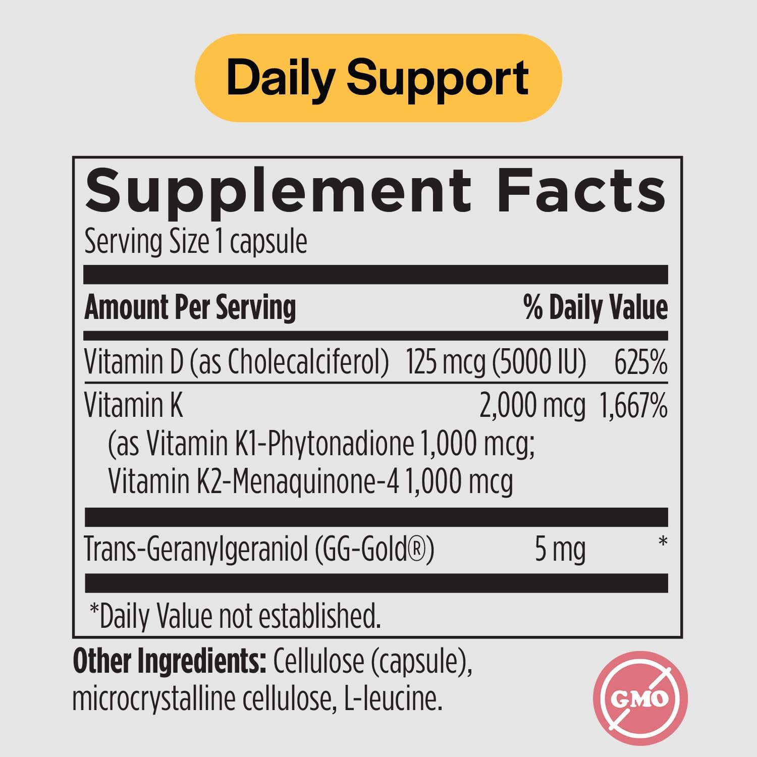 PureFormulas Vitamina D3 K2 5000 UI - 30 Cápsulas Vegetales