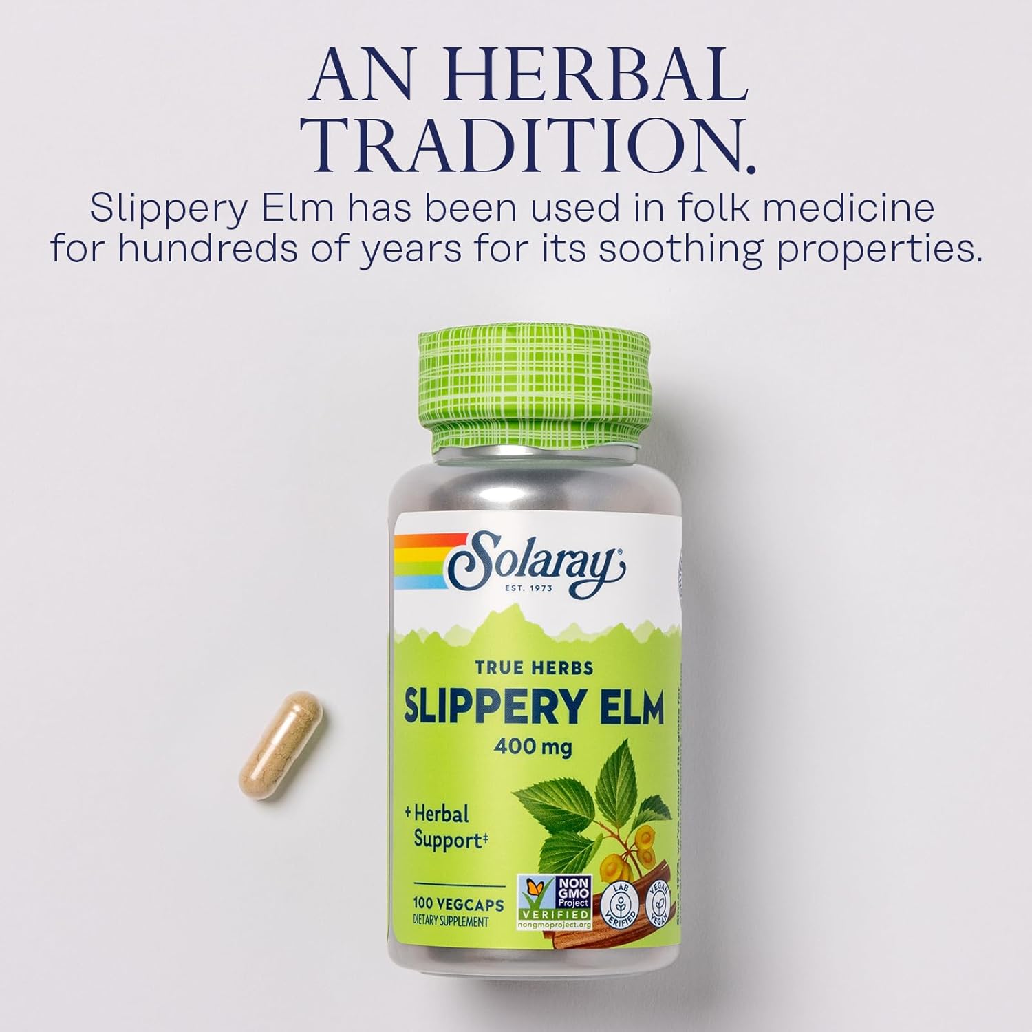 SOLARAY Olmo Resbaladizo (Ulmus Rubra) 400 mg - 100 Cápsulas Vegetales