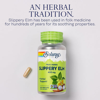 SOLARAY Olmo Resbaladizo (Ulmus Rubra) 400 mg - 100 Cápsulas Vegetales – Image 4