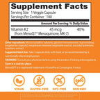 Doctor's Best Vitamina K2 MK7 con MenaQ7 - 45 mcg, 180 Cápsulas Veganas