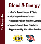 Vet Classics Blood & Energy Dog Supplement – Suplemento herbario para perros – 120 comprimidos masticables