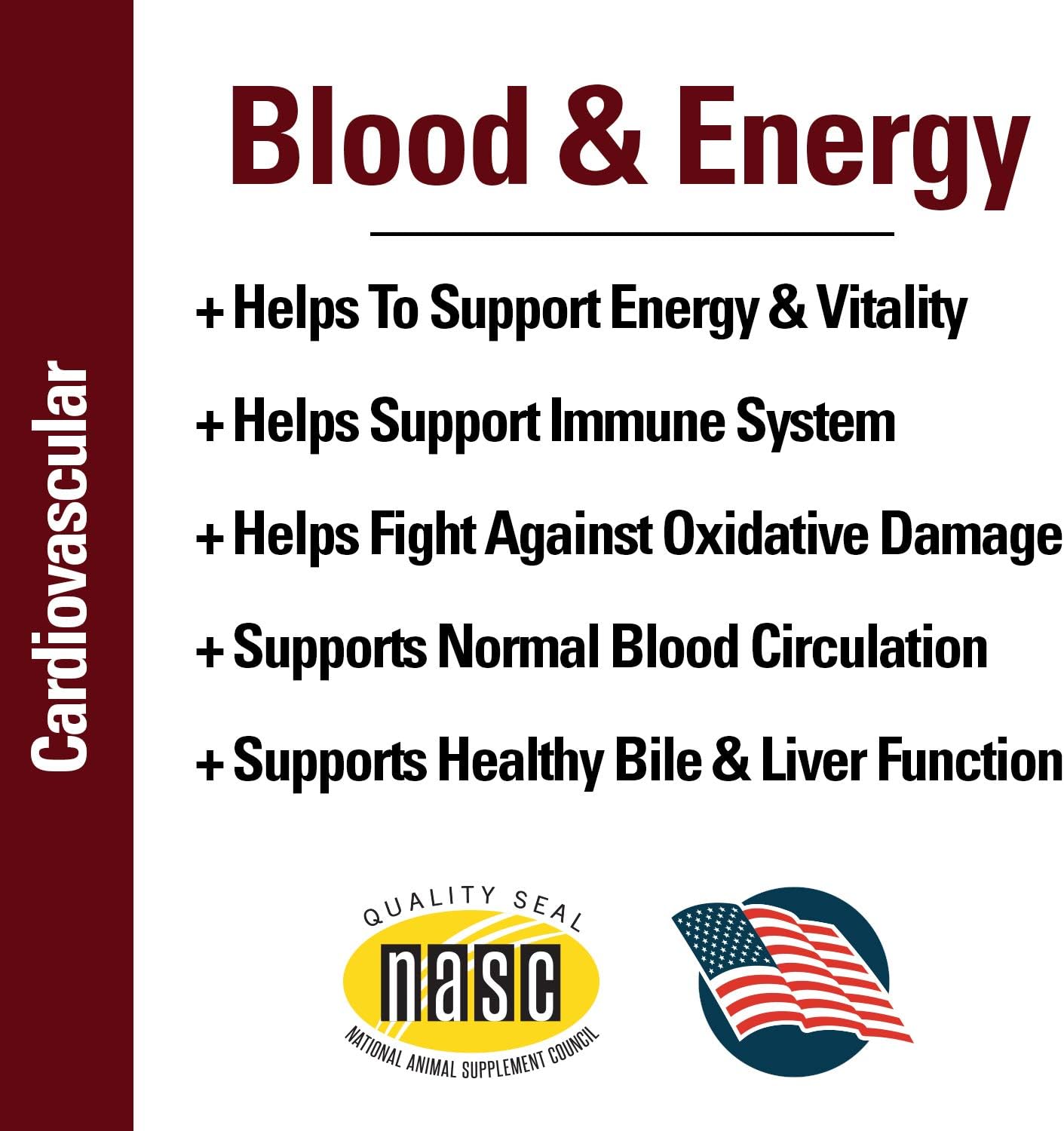 Vet Classics Blood & Energy Dog Supplement – Suplemento herbario para perros – 120 comprimidos masticables