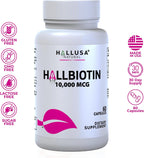 Hallusa Natural Biotina 10.000 mcg, 60 Cápsulas