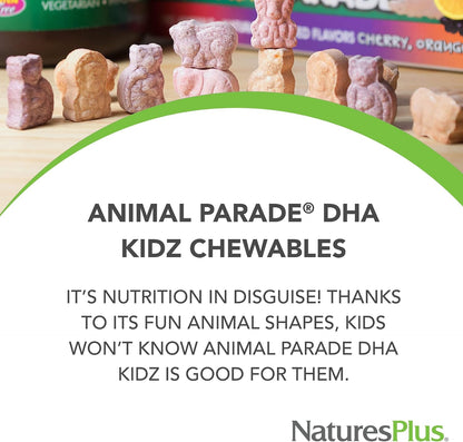 NaturesPlus Animal Parade DHA - Comprimidos – Vitamina D: contribuye a la absorción y utilización normal del – Image 3
