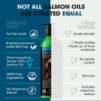 Pharmaceutical Grade Salmon Oil | 1118mg Omega-3 Per Teaspoon | Liquid Supplement for Dogs & Cats | 8.75oz