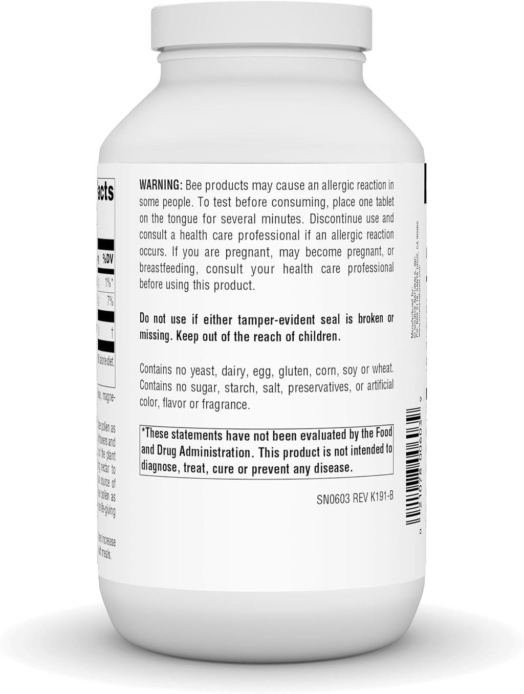 Source Naturals Bee Pollen 500 mg – 250 Tablets