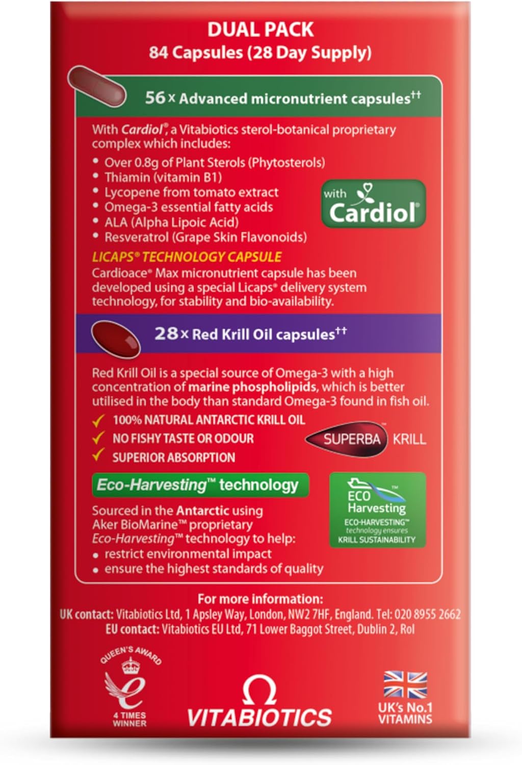 Vitabiotics Cardioace Max - 84 Cápsulas