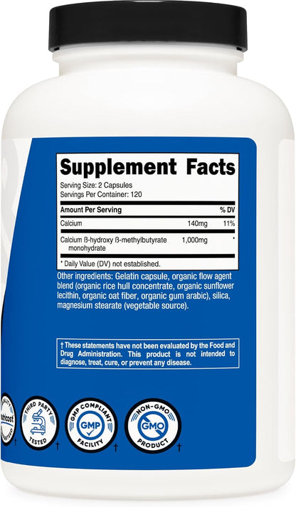 Nutricost HMB (Beta-Hidroxi – Fórmula sencilla y eficaz, sin rellenos artificiales. – Image 5