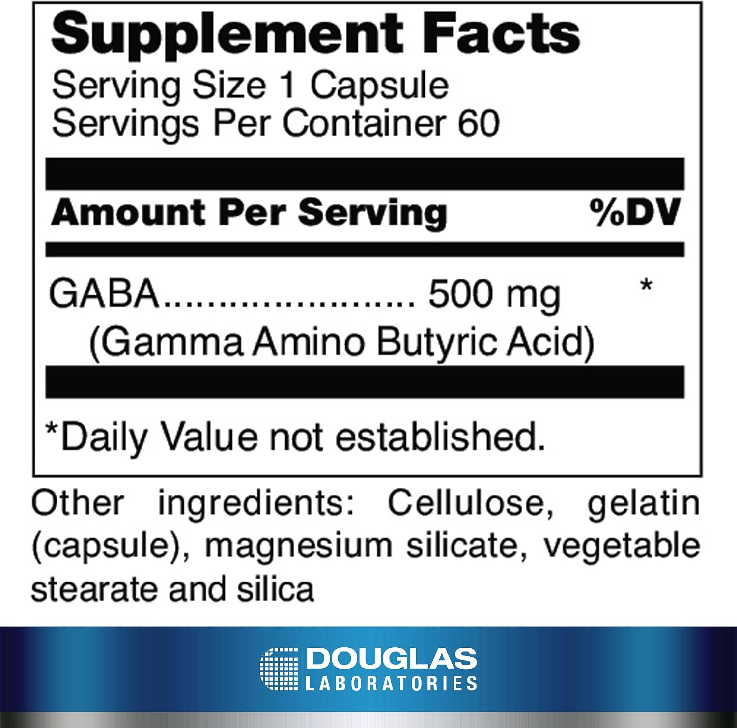 Douglas Laboratories GABA 500 mg – 60 Capsules