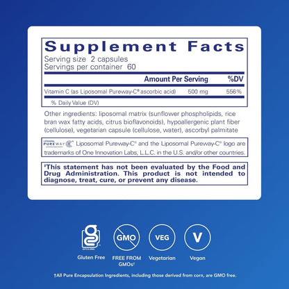 Pure Encapsulations Liposomal Vitamin C - 120 Cápsulas – Image 2