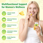 Saajoor Premium Feminine Balance Gummies - Gominolas para la Salud Femenina con Probióticos y Vitamina C, Sabor Piña Hawaiana, 60 Gominolas Veganas