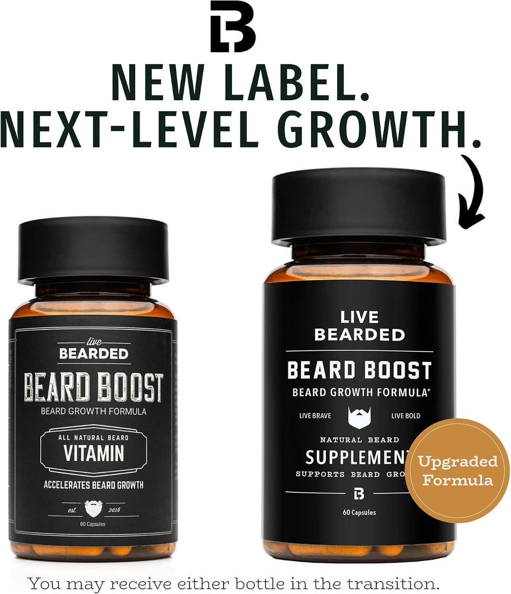 Live Bearded Beard Boost - Biotina 5000mcg para Barba y Cabello