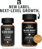 Live Bearded Beard Boost – Suplemento para el crecimiento de la barba, biotina 5000mcg
