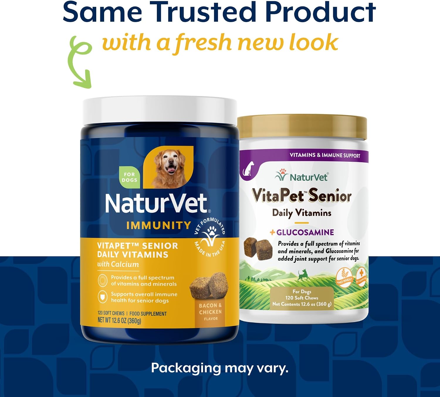 NaturVet VitaPet Senior Multivitamínico para Perros con Glucosamina - 120 Comprimidos Masticables