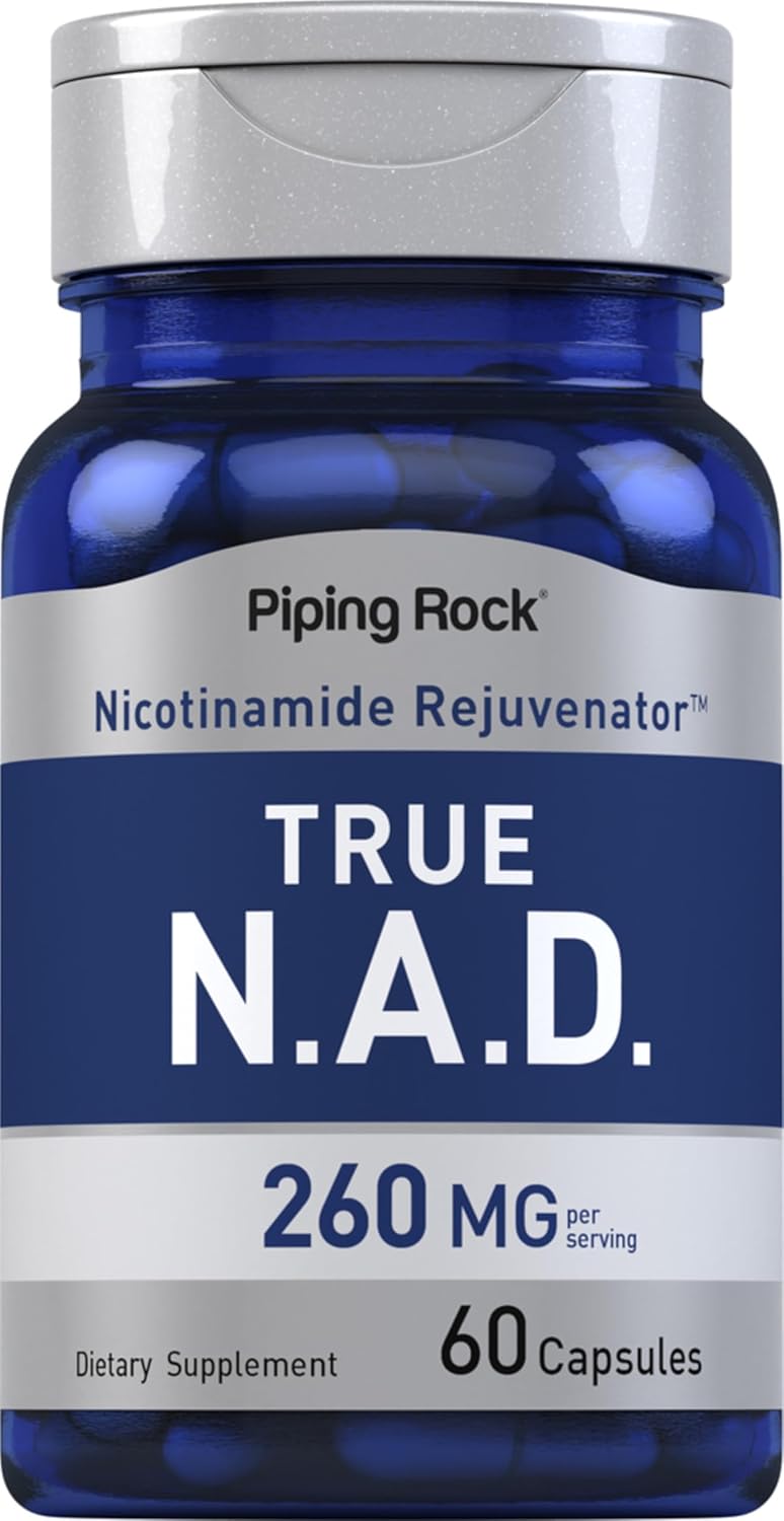 Piping Rock NAD 260 mg - 60 Cápsulas - Nicotinamida Adenina Dinucleótido - No OGM, Sin Gluten