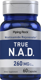 Piping Rock NAD 260 mg - 60 Cápsulas - Nicotinamida Adenina Dinucleótido - No OGM, Sin Gluten