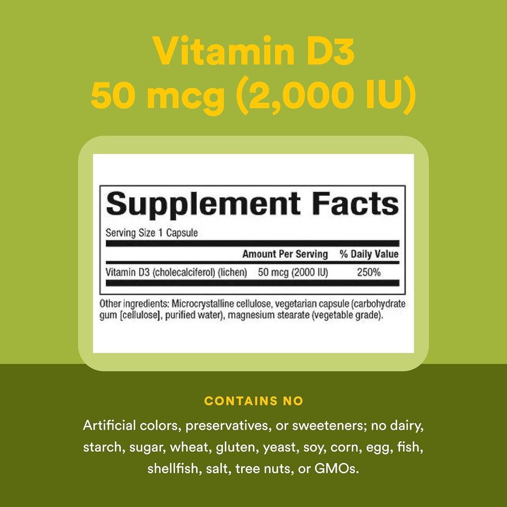 Natural Factors Vegan Vitamin D3 2000 IU - 90 Vegetarian Capsules