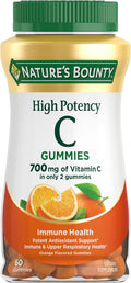 Nature's Bounty Gominolas de Vitamina C 700mg - Alta Potencia, Sabor Naranja, 60 Unidades