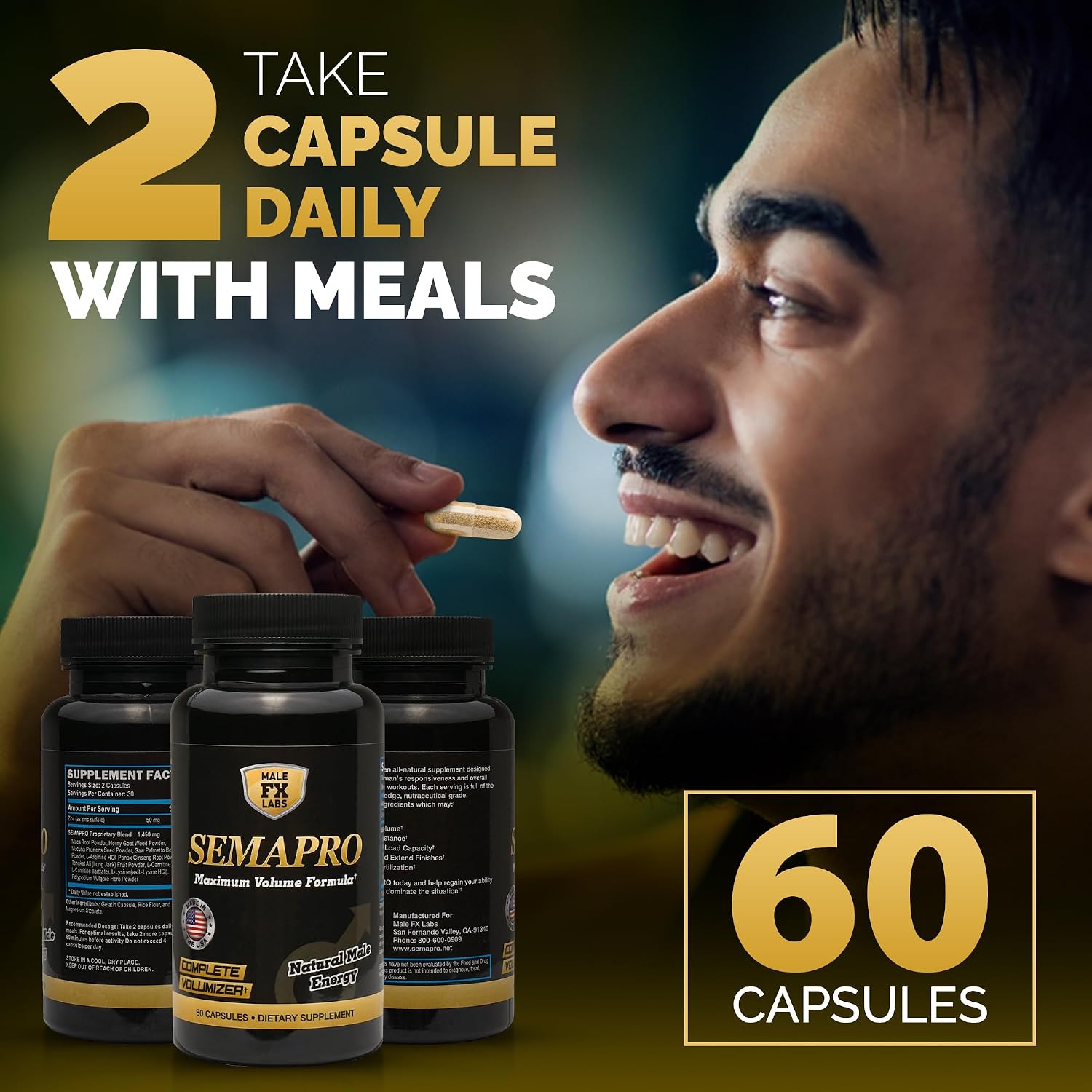 Semapro Extreme Volumizador de Semen y Energía Masculina - 60 Cápsulas