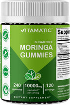 Vitamatic Moringa Gummies – Sin Azúcar – Extracto 50:1 – Superalimento Verde – A base de Pectina – Vegano – No transgénico – 240 Gominolas