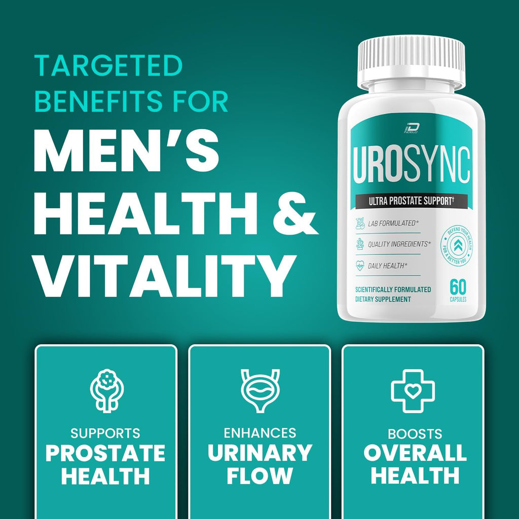UroSync Suplemento para Hombres – Fórmula Avanzada UroSyncPro, 60 Cápsulas