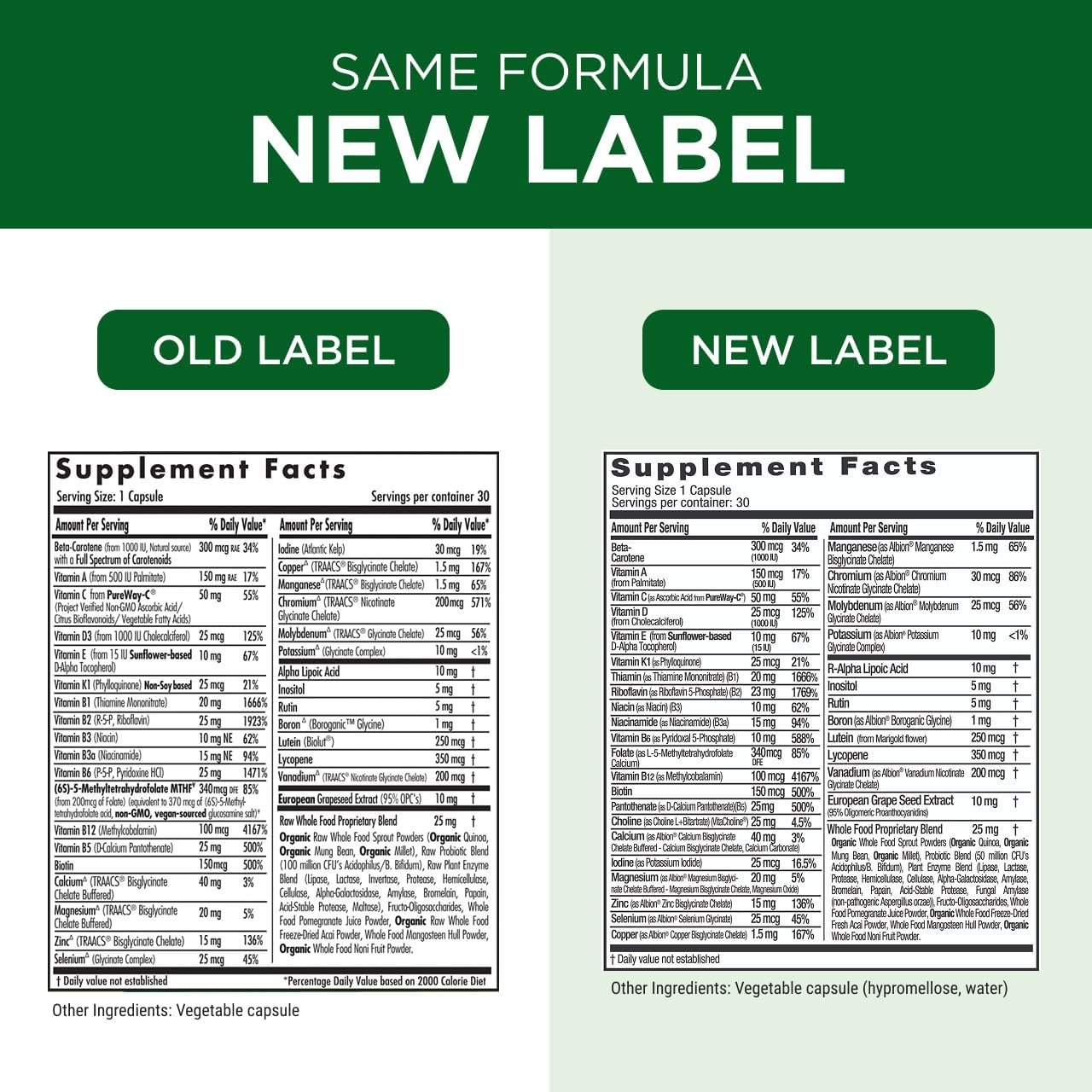 EMERALD LABS Multivitamínico diario para hombres - Sin aditivos - 30 cápsulas vegetales