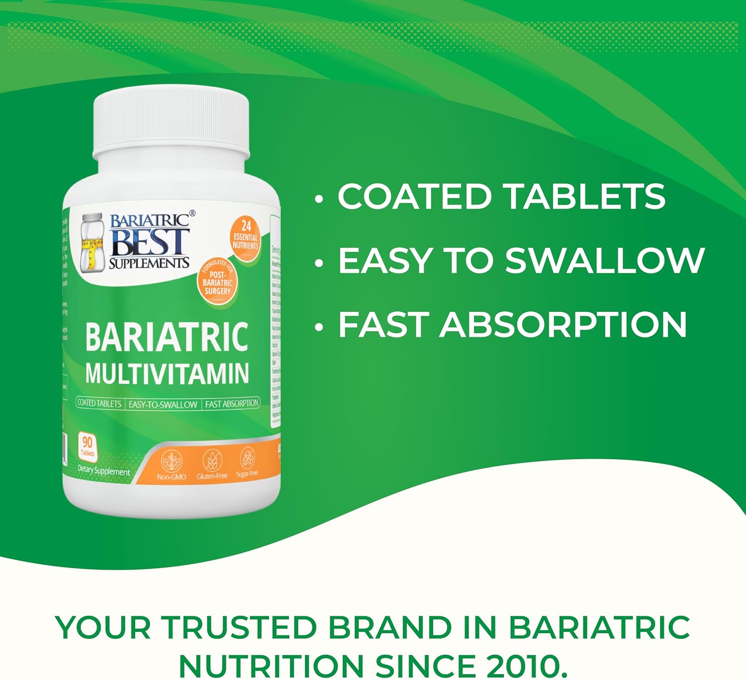 Multivitamínico Bariátrico con Hierro - 24 Nutrientes Esenciales para Después de Cirugía Bariátrica - 90 Comprimidos
